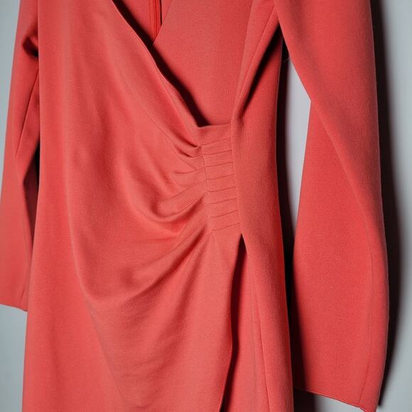 Emporio Armani Coral Wrap Dress Italy M/L Mother of Bride Autumn Wedding Fall - Picture 4 of 11
